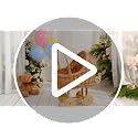 20-Inch Vintage Wicker Baby Carriage Basket for Floral Arrangements