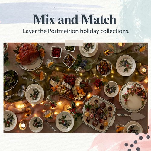 Portmeirion The Holly and The Ivy 5.5" Salad Bowls (Set of 6) - Festive Earthenware for Christmas Dining, Ideal for Salads, Sides, Desserts - Microwave, Dishwasher, Freezer Safe - Seasonal Tableware