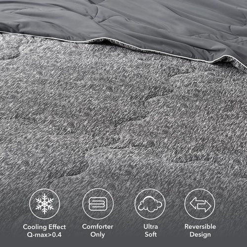Snuggle Sac Cooling Comforter Queen Size – Q-Max 0.43 Cooling Blanket for Hot Sleepers & Night Sweats,Lightweight Breathable Summer Blanket,Reversible Dual-Sided Silk Smooth Cooling Comforters