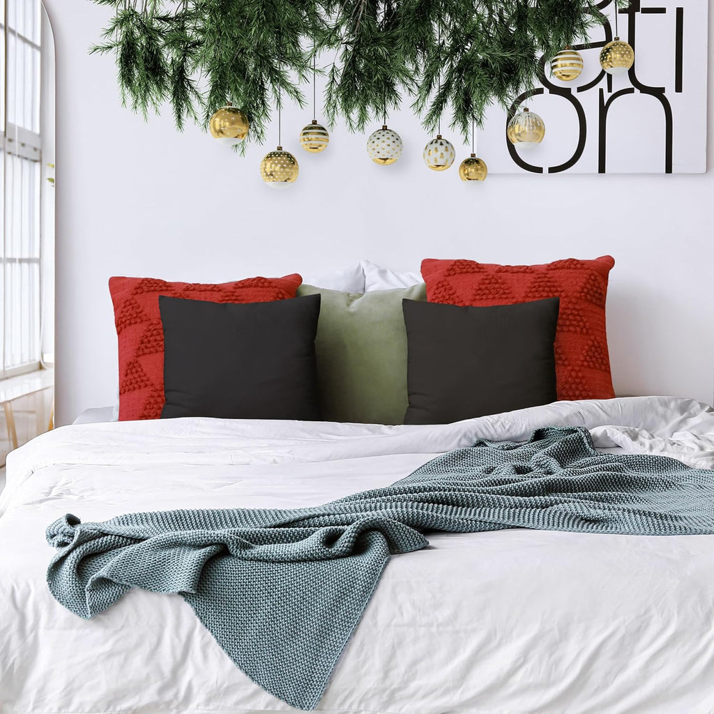 Utopia Bedding 18x18 Pillow Inserts - Set of 2 Black Decorative Throw Pillows for Sofa & Couch - Soft & Fluffy Cushions