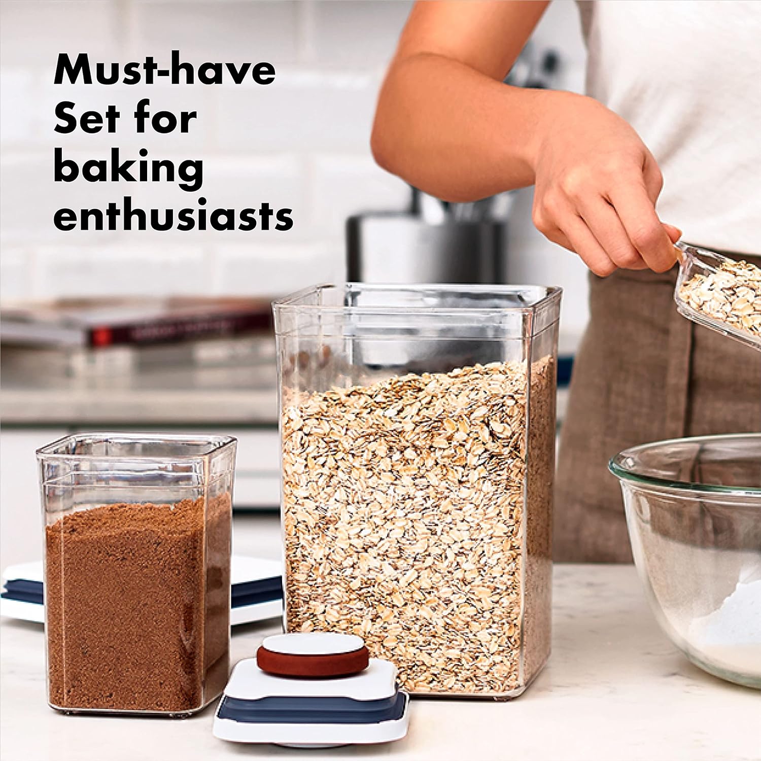 OXO Good Grips Baking Essentials Set - 8-Piece POP Storage Containers for Freshness & Organization