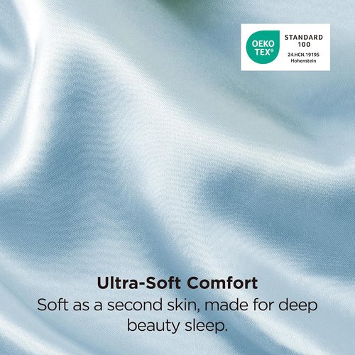 Bedsure King Size Satin Pillowcase Set - Aqua Silky Pillow Cases for Hair & Skin, 20x36 Inches, 2-Pack