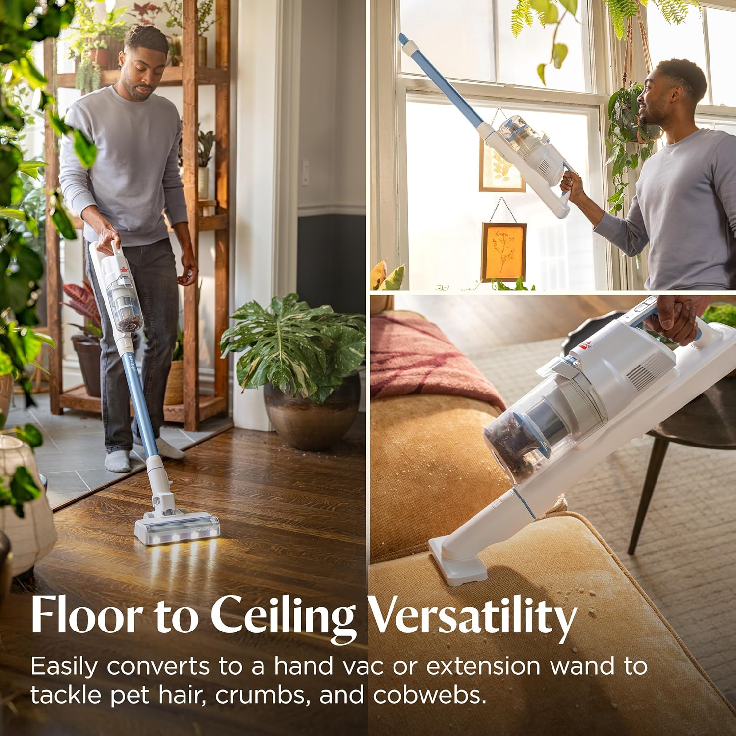 Bissell PowerClean Cordless Vacuum - 200W Self-Standing Design with Tangle-Free Brush Roll & Bright Headlights