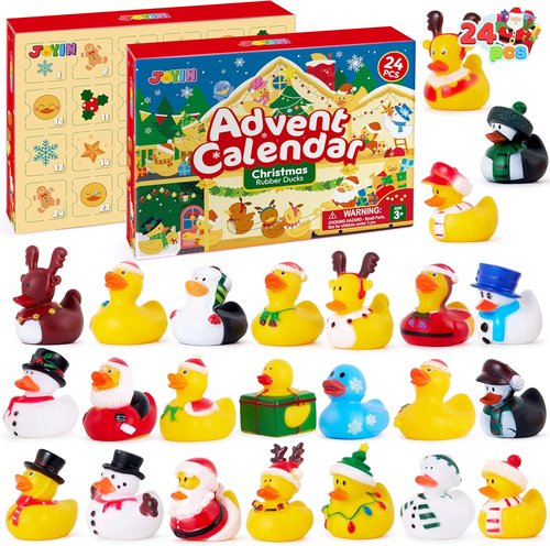 JOYIN Christmas Advent Calendar - 24 Days Countdown with Fun Rubber Duck Bath Toys for Kids