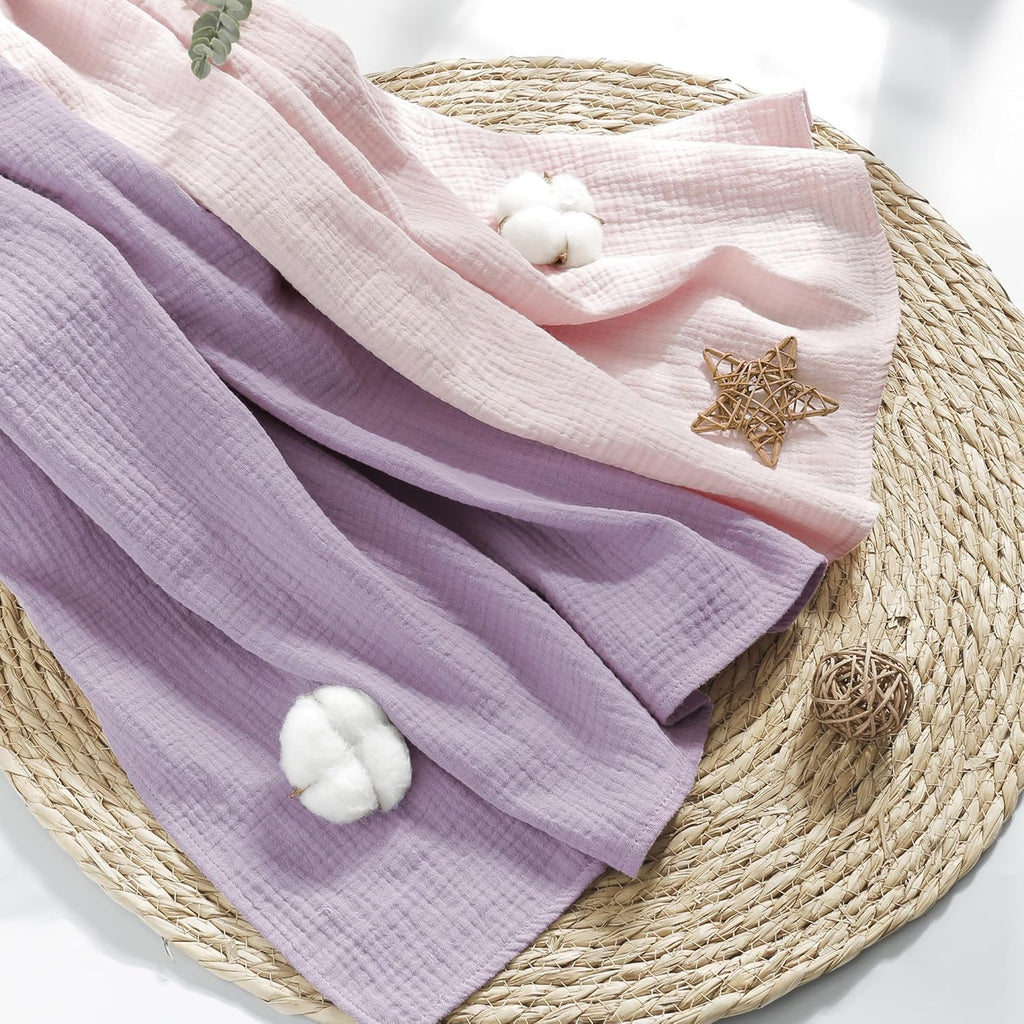 Susurration Muslin Receiving Blanket - 100% Cotton Soft Swaddle for Newborns | 38x40 Inch (Pink)