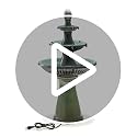 Turquoise 3-Tier Ceramic Outdoor Fountain with LED Lights - Garden Waterfall