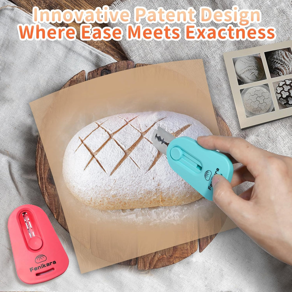 Skiennix Magnetic Sourdough Scoring Tool Set - Professional Bread Lame with Razor Blades & Patterns Booklet