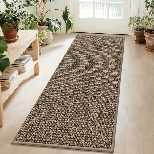 BEQHAUSE Hallway Runner Rug - Non-Slip, Washable & Stain Resistant | 2x6 Feet, Taupe Color