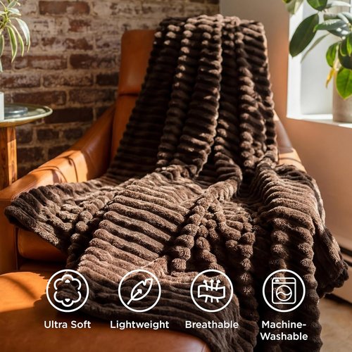 Bedsure GentleSoft Dark Chocolate Blanket - Cozy Soft Throw for Couch, Perfect Gift for Women | 50x60 Inches