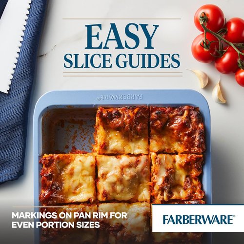 Farberware Nonstick Baking Set - 4 Piece Bakeware Set with Cookie Pans, Loaf Pan & Cake Pan - Blue