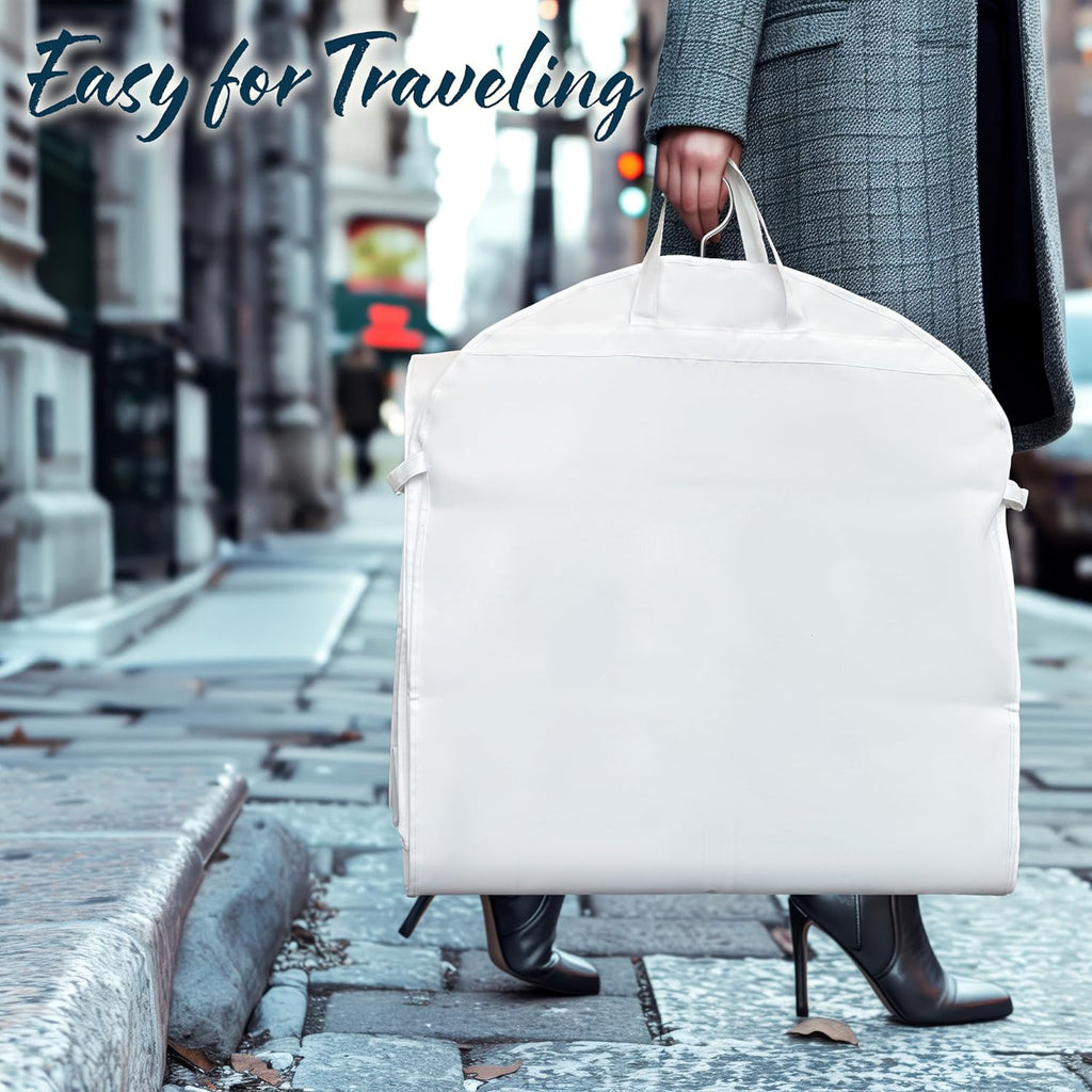 Simple Houseware Wedding Dress Garment Bag - 70-Inch Long, 8-Inch Gusseted Design with Pockets, White