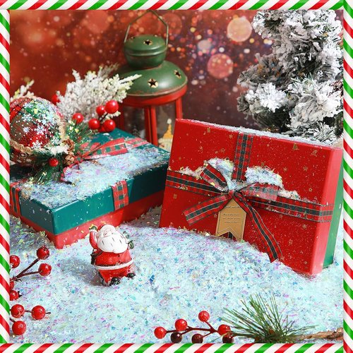 Aoriher Artificial Snow | Sparkling Blue Glitter Flake Snow for Christmas Crafts & Decor (0.55 lb)