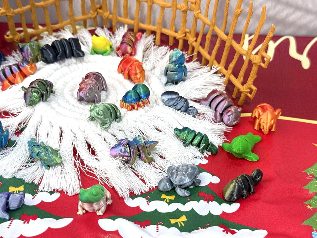 Skiennix 2025 Christmas Advent Calendar - Mini 3D Printed Animal Set for Kids | 24 Days of Fun Gifts