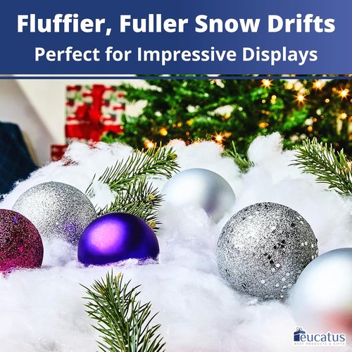 Eucatus Fake Snow Fluff Sheet - 45 Sqft Cotton-Like Christmas Snow for Holiday Decor & Displays