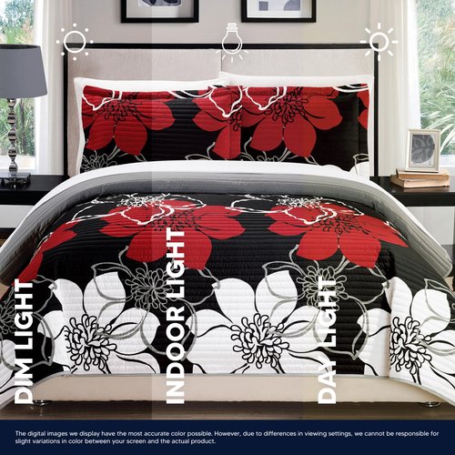 Chic Home QS2807-AN Woodside (2 Piece) Quilt Set, Twin, Black