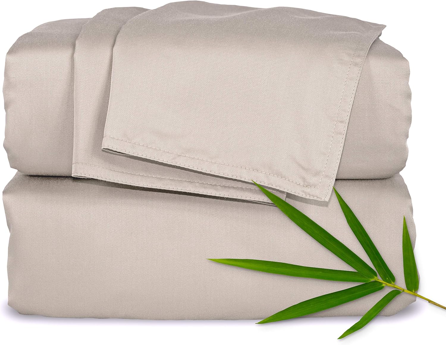Pure Bamboo California King Sheets - 100% Organic Viscose Bed Sheet Set, Soft & Cooling, Sand Color