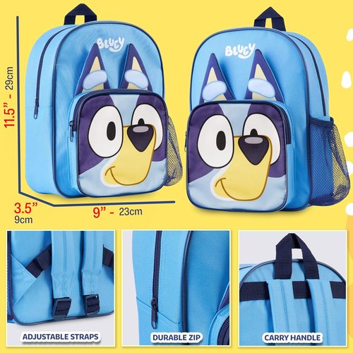 Bluey Mini Backpack - Kids' Travel Bag with Adjustable Straps | 11.5x9 in, Perfect for Picnics & Gifts