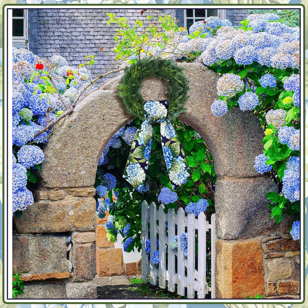 Skiennix Wreath Sash - Satin Blank Sash for Embroidery | Indoor/Outdoor Home Decor (Blue, Green)