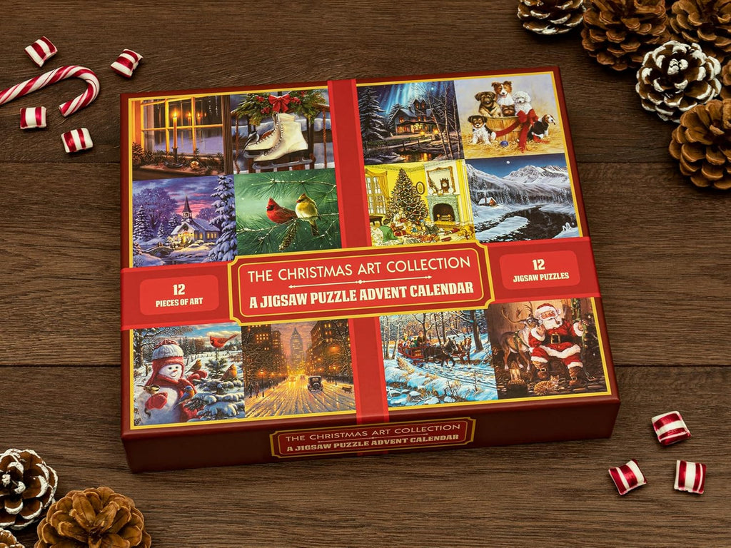 Unique Jigsaw Puzzle Advent Calendar 2025 - 12 Festive 100-Piece Puzzles for Holiday Countdown