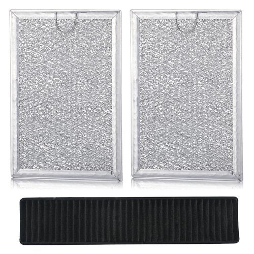 Otoolling 3 Pack Grease Filter & Charcoal Filters Set for Microwave Filter Replacement Combo – Compatible with LG LMV2031ST, LMV2031BD, LMHM2237ST, LMH2235ST & More (5230W1A012B & 5230W1A003A)