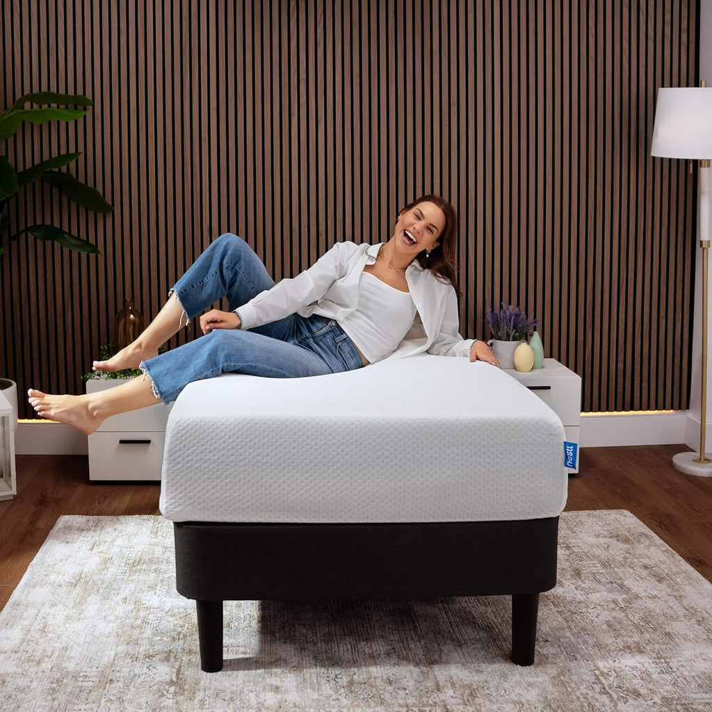 Nestl Green Tea Twin Mattress - 8 Inch Cooling Graphite Memory Foam | Fiberglass-Free, Pressure Relief Support