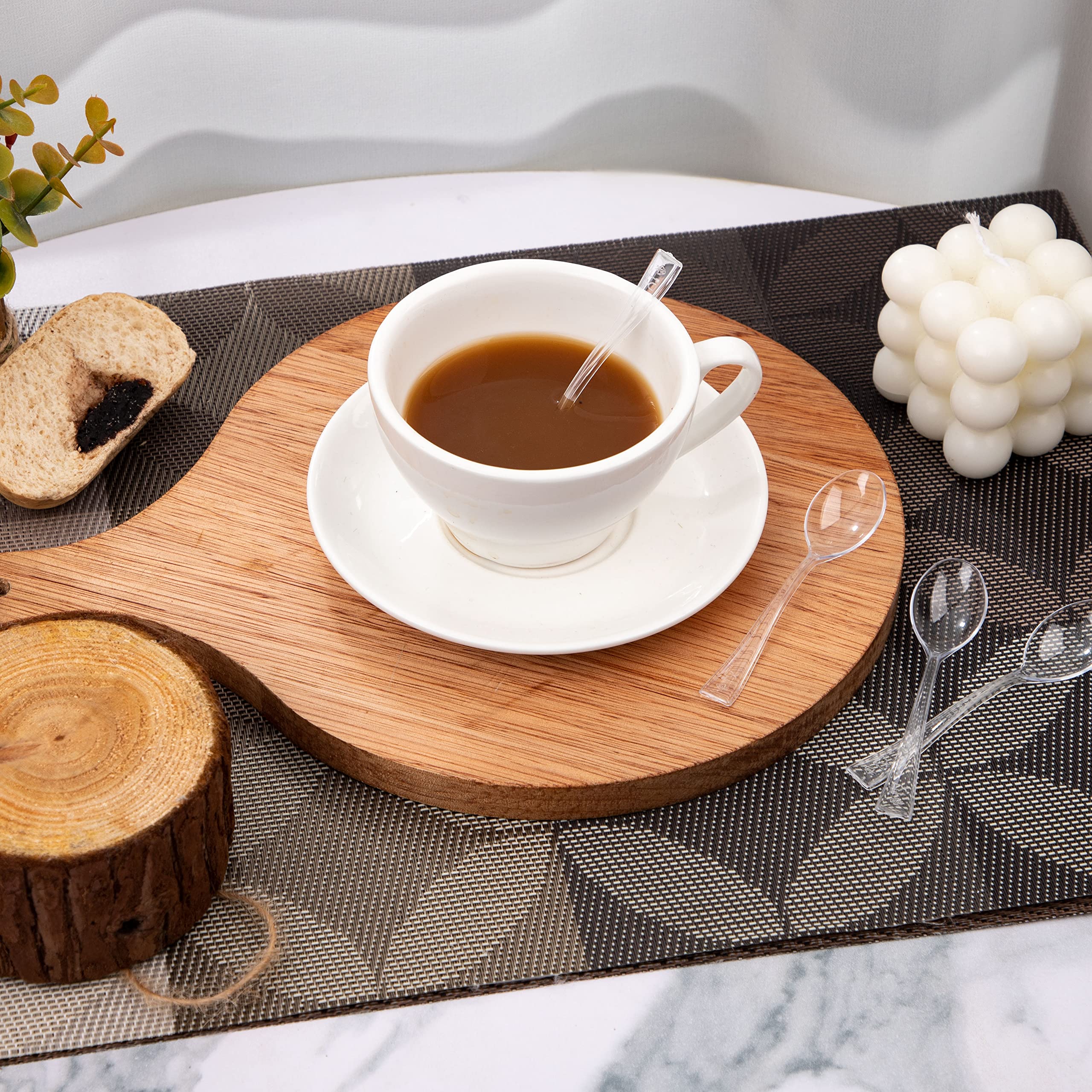 WDF 300 Pieces Clear Plastic Mini Spoons for Desserts 4 Inches Clear Plastic Spoons Heavy Duty Perfect for Cake, Desserts