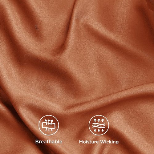 Bedsure Cooling Sheets - Twin XL Bamboo Rayon | Breathable & Soft Deep Pocket Bedding, Burnt Orange