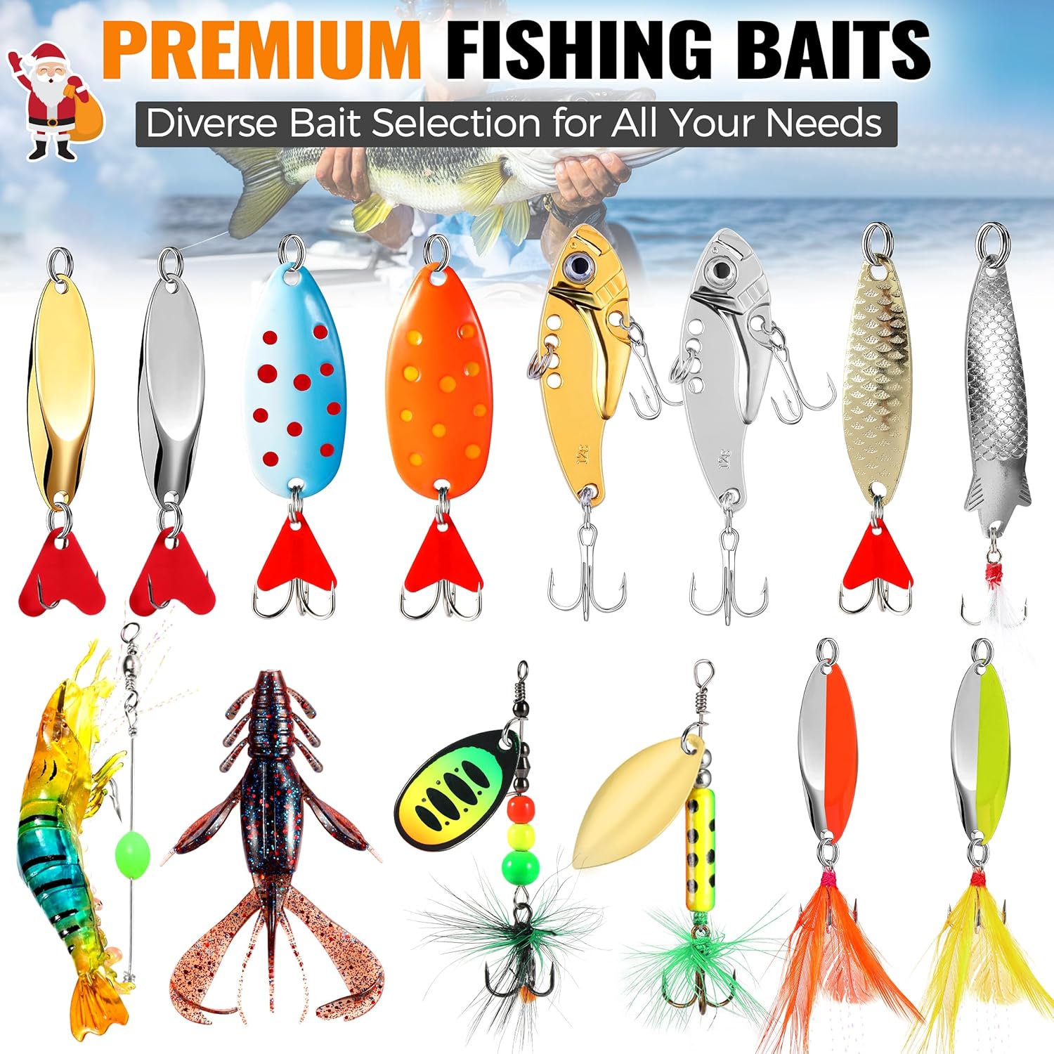 PLUSINNO Fishing Advent Calendar 2025 - 24 Days of Lures for Men & Teen Boys | Perfect Christmas Gift