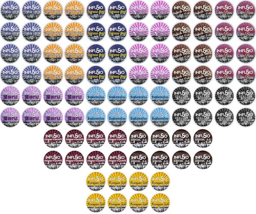 InfuSio Coffee Pods Variety Pack - 96 Count of Premium Medium & Dark Roast Blends | Compatible with Keurig K-Cup 2.0