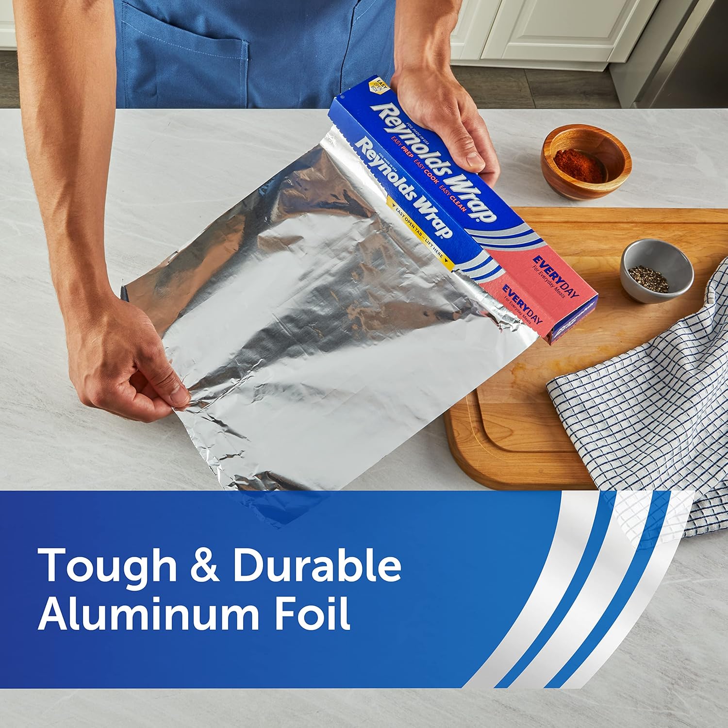 Reynolds Wrap Aluminum Foil Roll - Everyday Strength, Freezer & Grill Safe, 12 Inches Wide | 100 Sq. Ft.