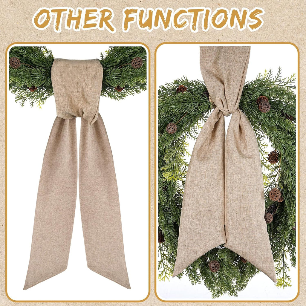 Rustic Wreath Sash by [Brand Name] - 2 Pcs 55.5 Inch Plain Boho Decor for Front Door & Porch