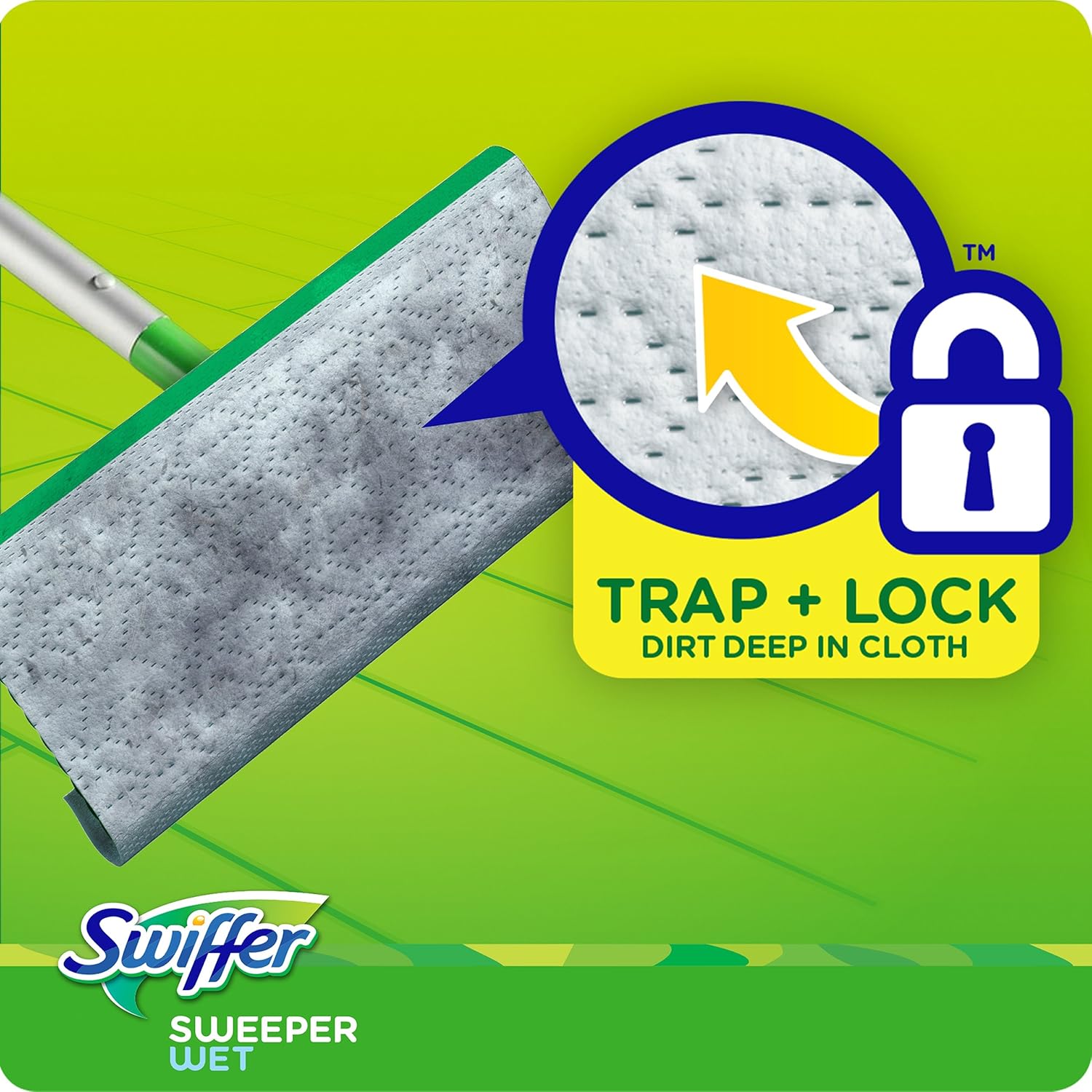 Swiffer Sweeper Wet Mopping Pads - Multi-Surface Refills with Open Window Fresh Scent | 12 Count