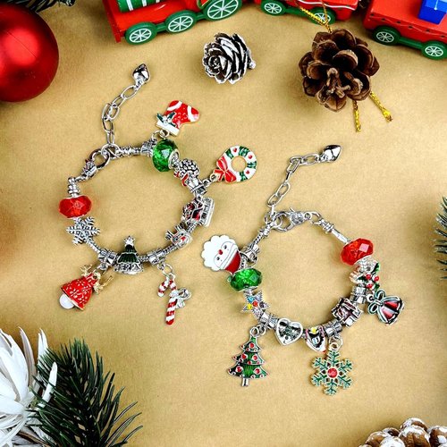 Advent Calendar 2025 - DIY Jewelry Charm Bracelet Kit for Girls | 24 Days Christmas Countdown Gift