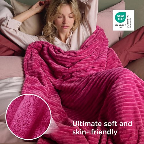 Bedsure GentleSoft Hot Pink Fleece Blanket - Cozy Soft Throw for Couch, Perfect for Women & Girls, 108x90 Inches
