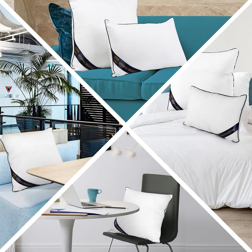 Utopia Bedding Throw Pillow Inserts - Decorative 26 x 26 Inch White Pillows for Sofa & Bed | Pack of 2