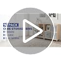 11-Inch Fabric Storage Cubes 10-Pack Collapsible Closet Bins Black