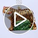 Handcrafted Glass Tiger Christmas Ornament, Mouth-Blown Holiday Decor