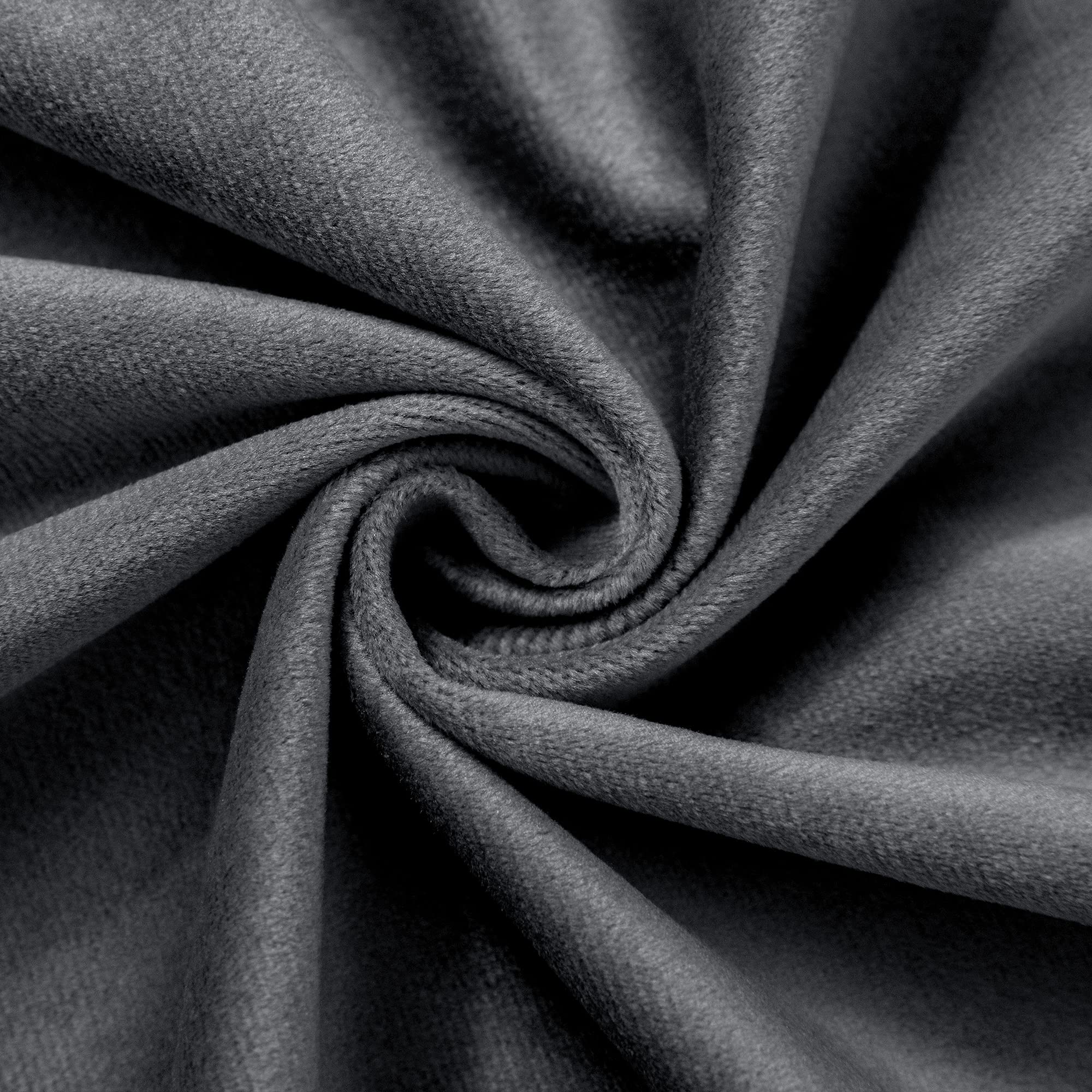 VANASEE Dark Grey Velvet Curtains for Bedroom 96 inches Long- Blackout Curtains Room Darkening Drapes Window Treatment for Living Room with Grommet, 2 Panels(W52 x L96 Inch, Dark Grey)