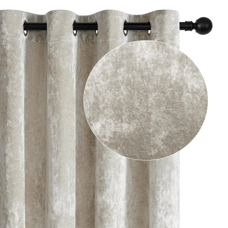 SNITIE Ivory White Crushed Velvet Curtains 52" x 96" Luxurious Thermal Insulation Soundproofing and Light Filtering Window Treatments Ideal for Living Room Bedroom Office - Set of 2 Panels