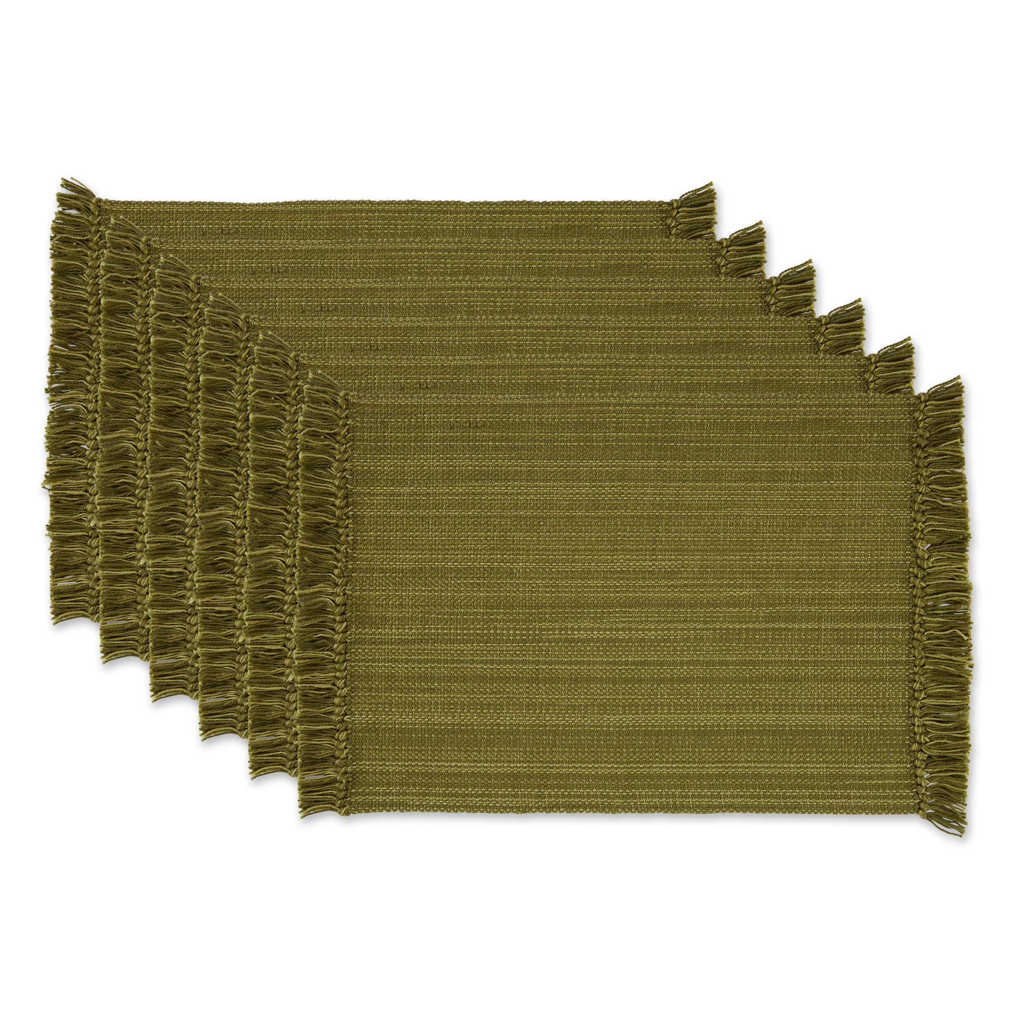 DII Variegated Tabletop Collection, Placemat Set3x19, Olive Green, 6 Piece