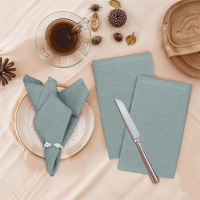Ruvanti Cloth Napkins Set of 12, 18x18 Reusable Napkins Cloth Washable, Soft & Durable Table Napkin, Poly Cotton Fabric Dinner Napkins for Parties, Christmas, Thanksgiving, Weddings - Army Green