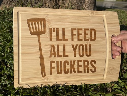 Funny, Cutting Boards, Charcuterie Board, Chopping Board, Personalized Cutting Boards, Laser Engraved, Bamboo Board, New Pattern (B-13" x 9")