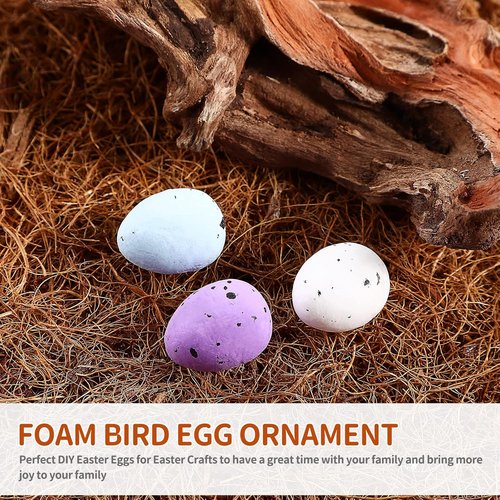 Abaodam Artificial Bird Eggs - 100pcs Speckled Mini Foam Eggs for DIY Crafts & Easter Decor