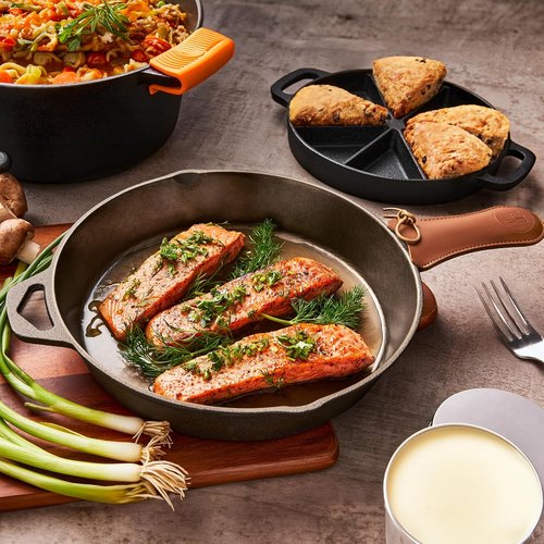 Modern Innovations 10-Inch Cast Iron Skillet - Pre-Seasoned, Heavy-Duty Non-Stick Frying Pan for Campfires & Stoves