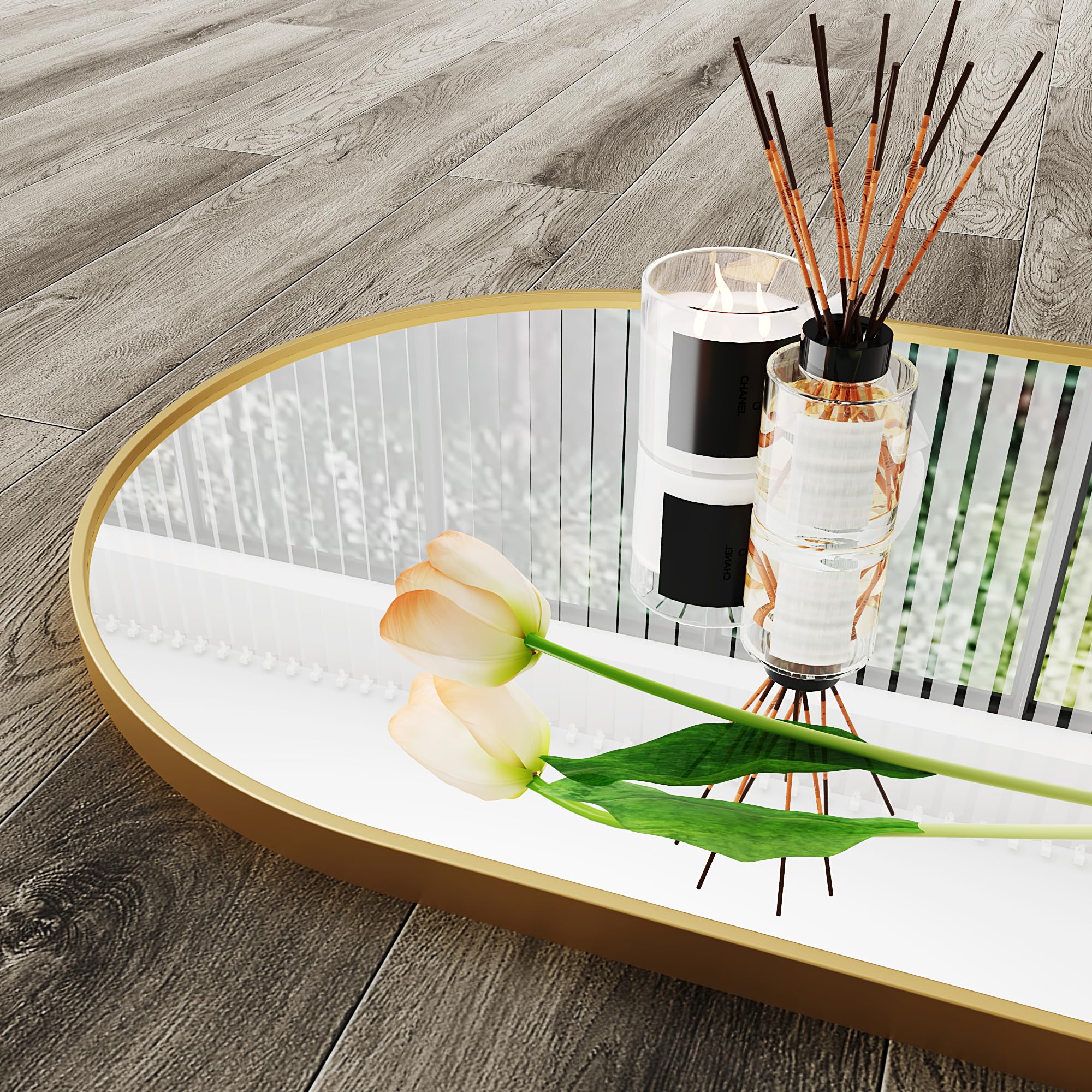 Protylctaster Over The Door Mirror Full Length Mirrors Door Hanging,19"x51"Door Mirror Full Length,Mirrors Wall Mounted(Black)