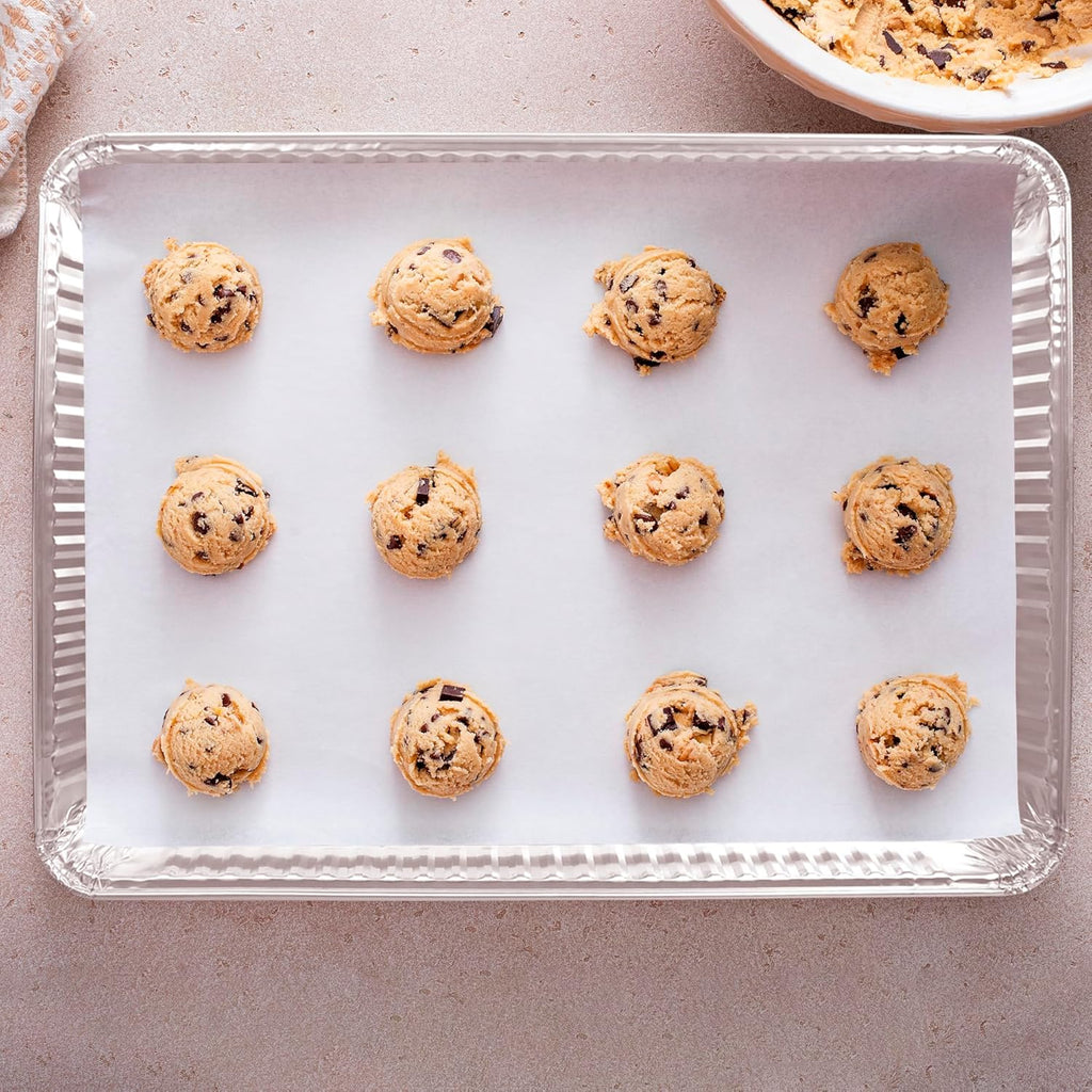 PlasticPro Aluminum Baking Pans - Premium Quality Disposable Cookie Sheets | 20 Pack, 13 x 17 Inches