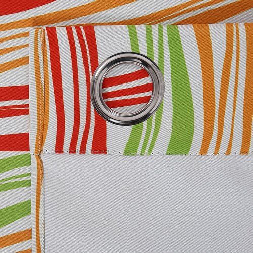 Deconovo Room Darkening Panels Curtains for Bedroom Blackout Curtains Kids Vibrant Waves Grommet Striped Curtains 42 x 95 Inch 2 Panels Red Yellow Green