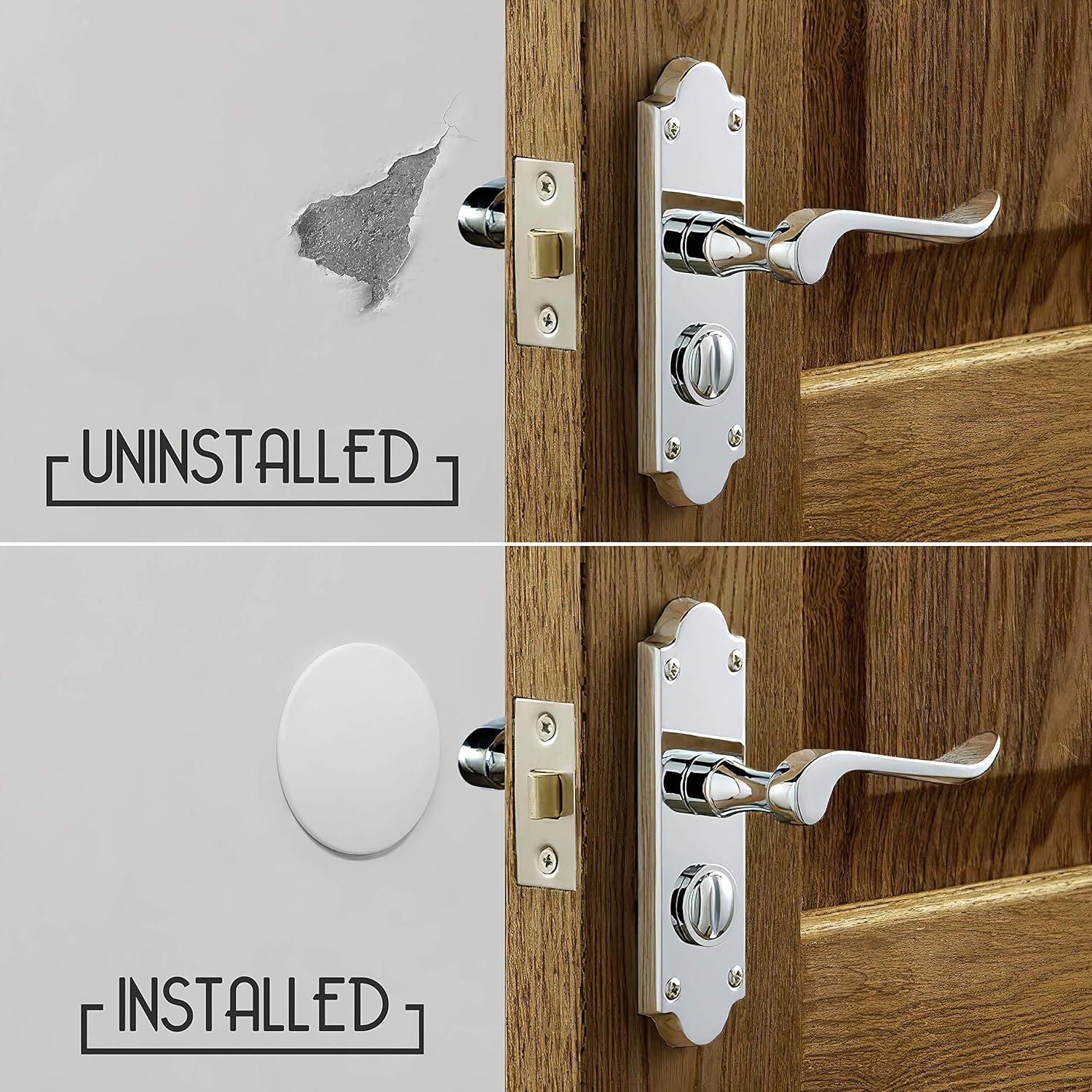 Skiennix Door Stoppers - Large 3.15" Silicone Wall Protectors | Strong Adhesive & Shock Absorbent - 4 Pack - White