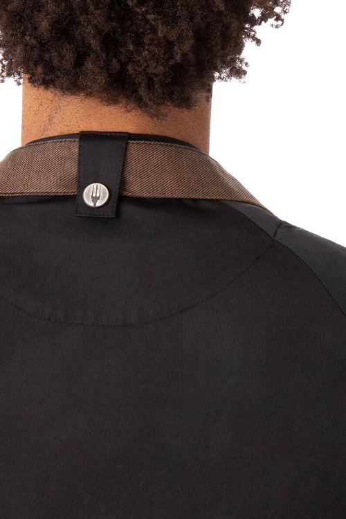 Chef Works Men's Valencia Chef Coat, Black, Small