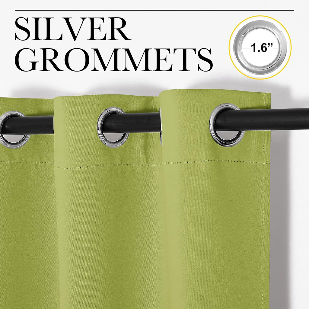 NICETOWN Blackout Curtains - Fresh Green Thermal Insulated Drapes for Small Windows | 40" Length, 2 Panels